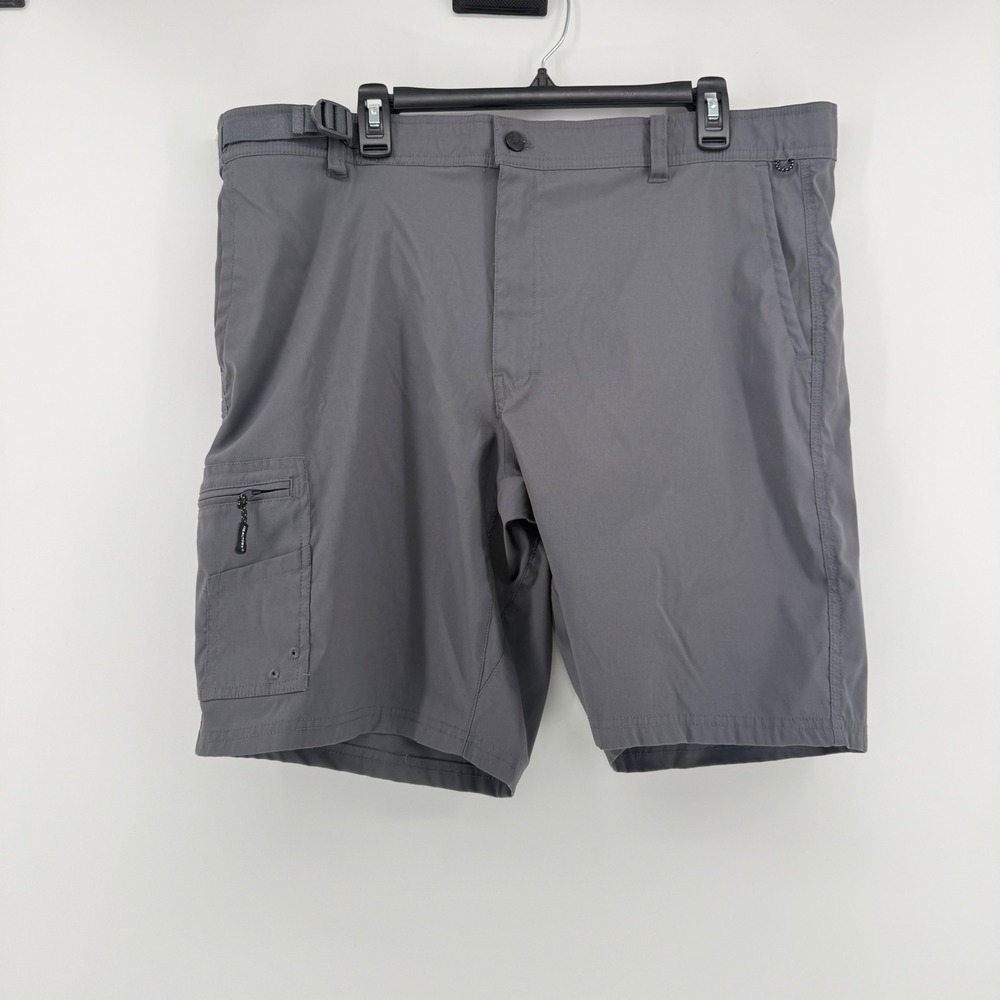 Realtree Fishing Mens XL 40/42 Cargo Shorts Gray Nylon Spandex Performance